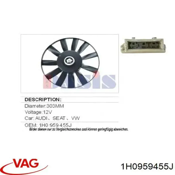 Comprar 1H0959455J VAG Motor ventilador del radiador