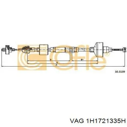 Cable embrague VAG 1H1721335H