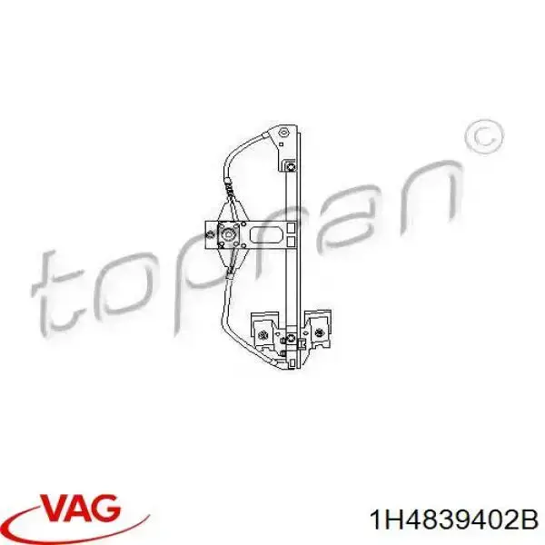 1H4839402B VAG mecanismo de elevalunas, puerta trasera derecha