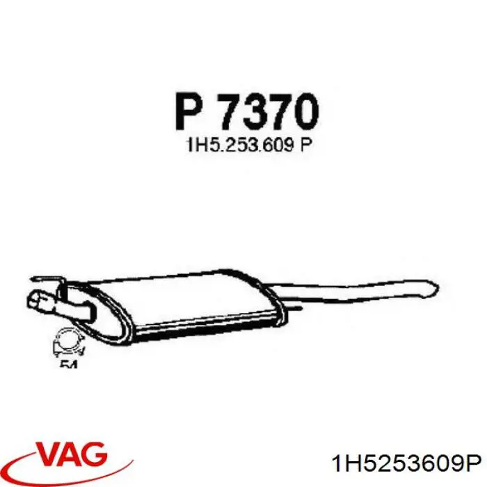 Silenciador trasero VAG 1H5253609P precio, desde 76,81 EUR