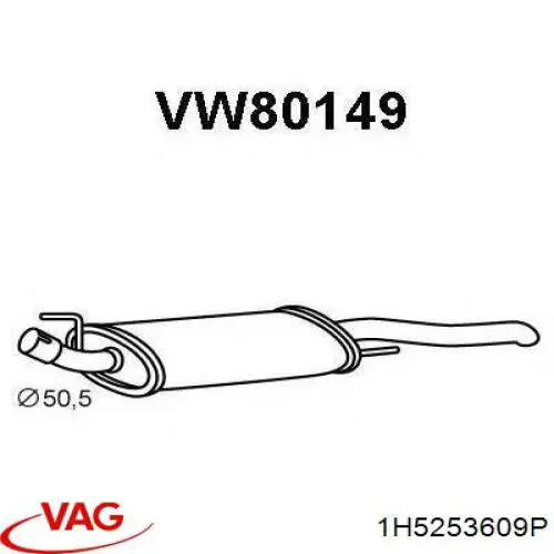 Comprar 1H5253609P VAG Silenciador trasero