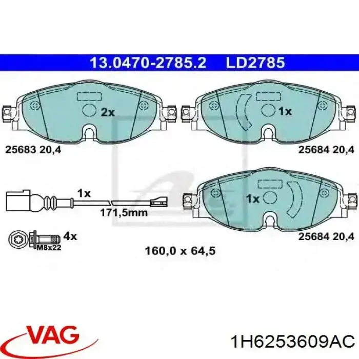 1H6253609AC VAG silenciador posterior