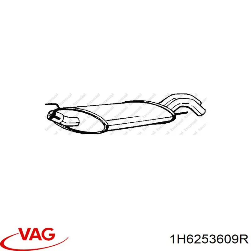1H6253609R VAG Silenciador trasero