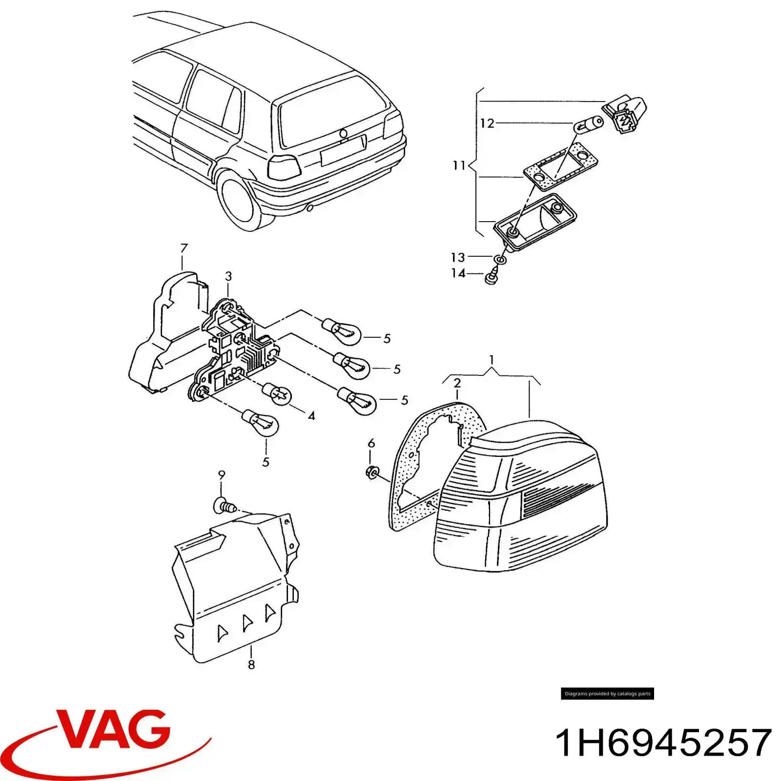 Placa de contacto de luz trasera VAG 1H6945257 precio, desde 39,70 EUR