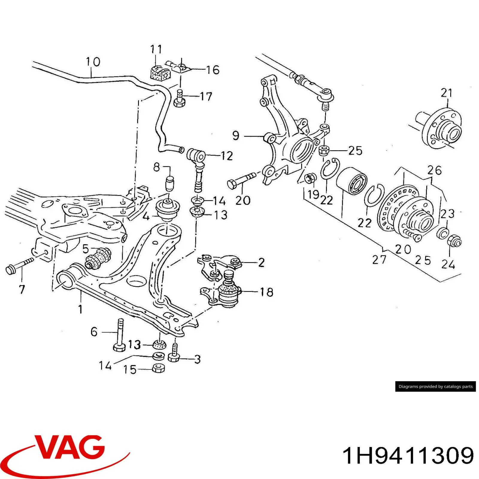 Comprar 1H9411309 VAG Estabilizador delantero