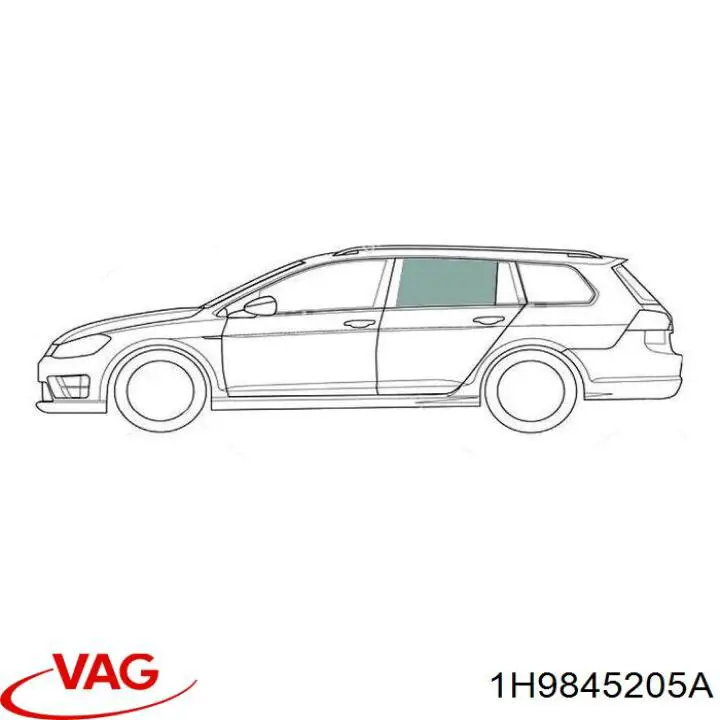 1H9845205 VAG Cristal de puerta trasera izquierda
