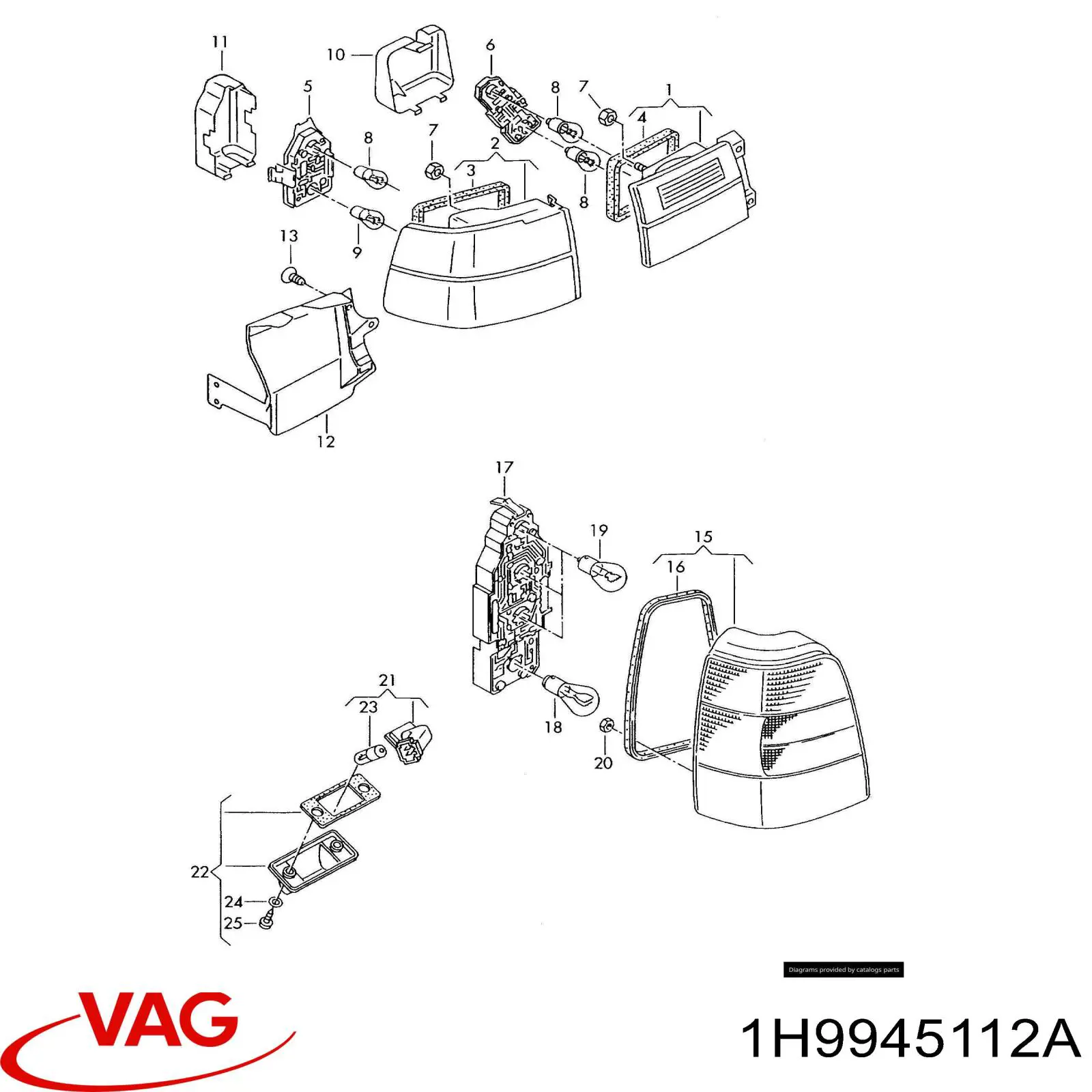 Piloto trasero derecho VAG 1H9945112A precio, desde 62,13 EUR