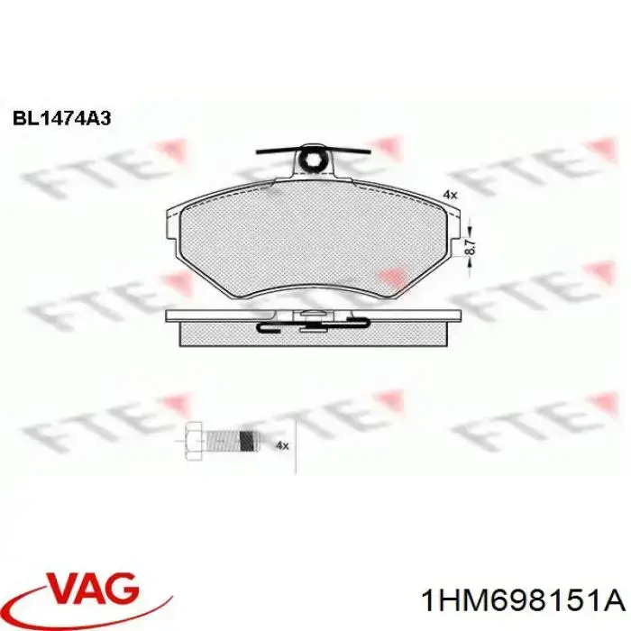 Pastillas de freno delanteras Seat Ibiza 2 6K1