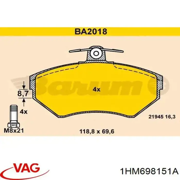 Pastillas de freno delanteras Seat Ibiza 2 6K1