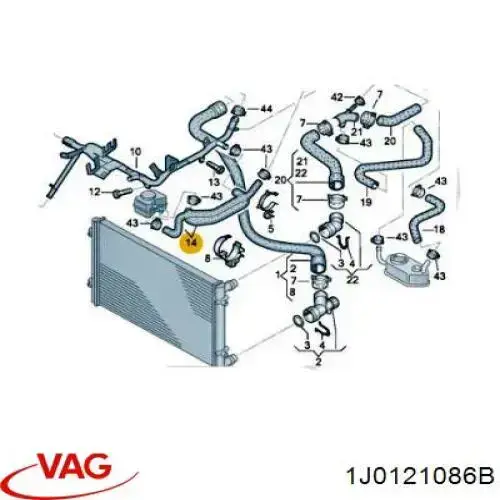 1J0121086B VAG manguera (conducto del sistema de refrigeración)