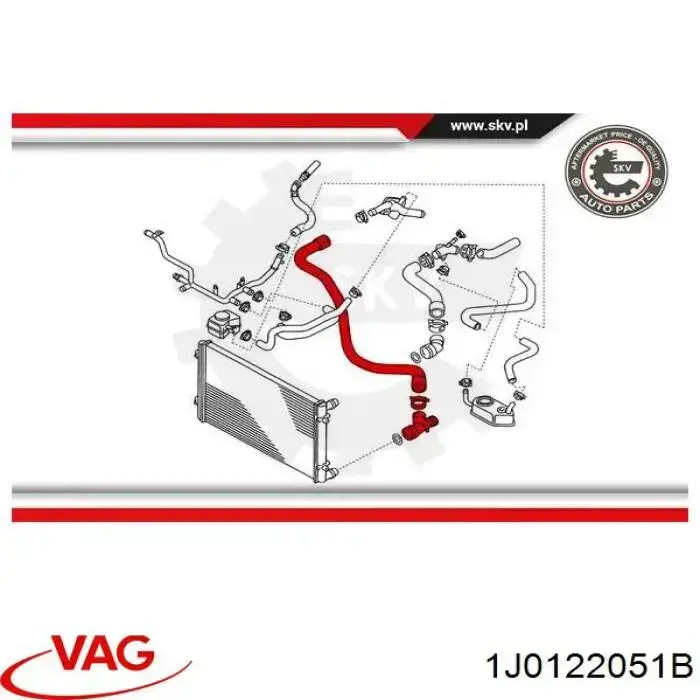 Manguera inferior del radiador VAG 1J0122051B precio, desde 29,98 EUR