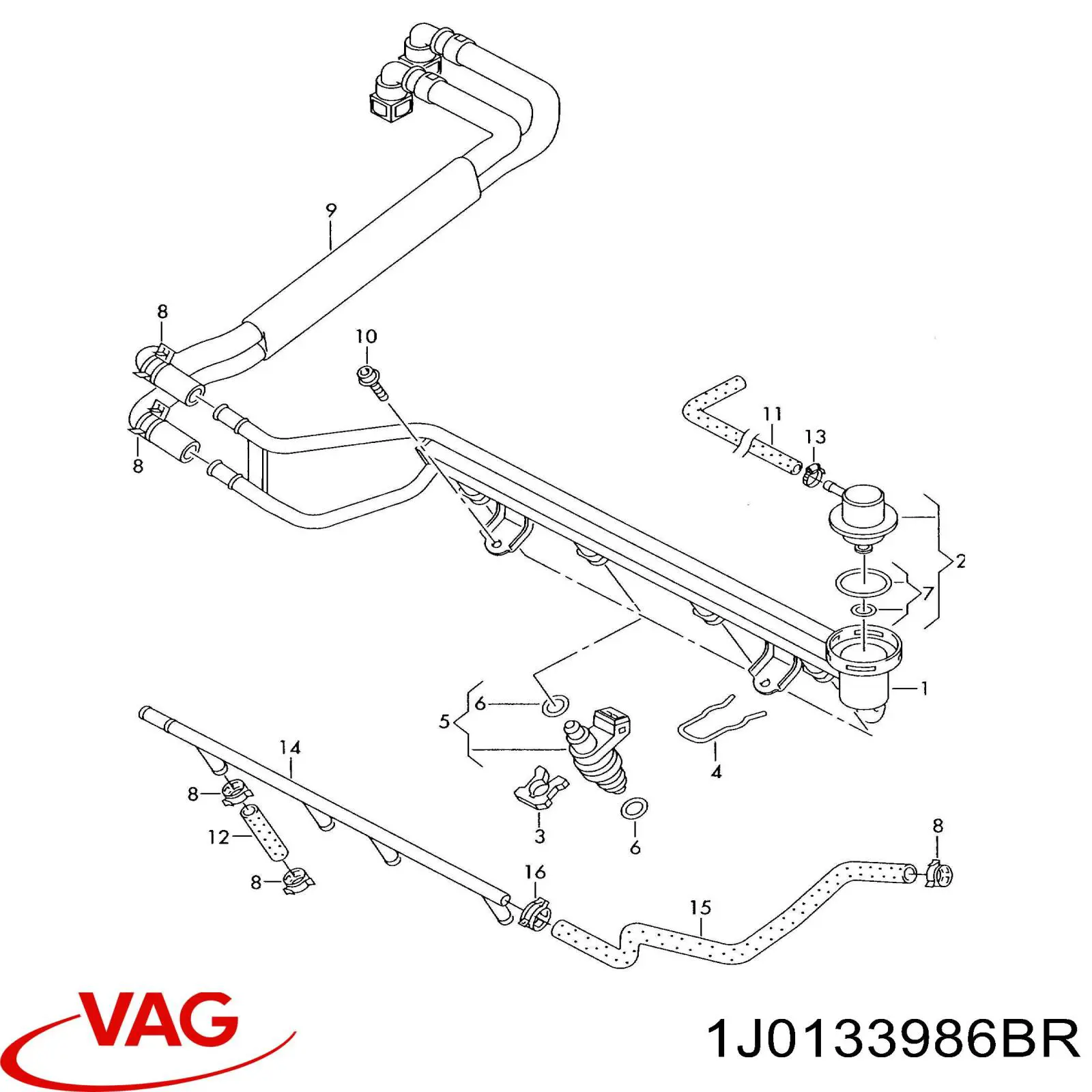 Juego de tuberías de combustible VAG 1J0133986A precio, desde 214,24 EUR