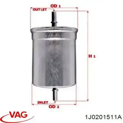 1J0201511A VAG filtro combustible