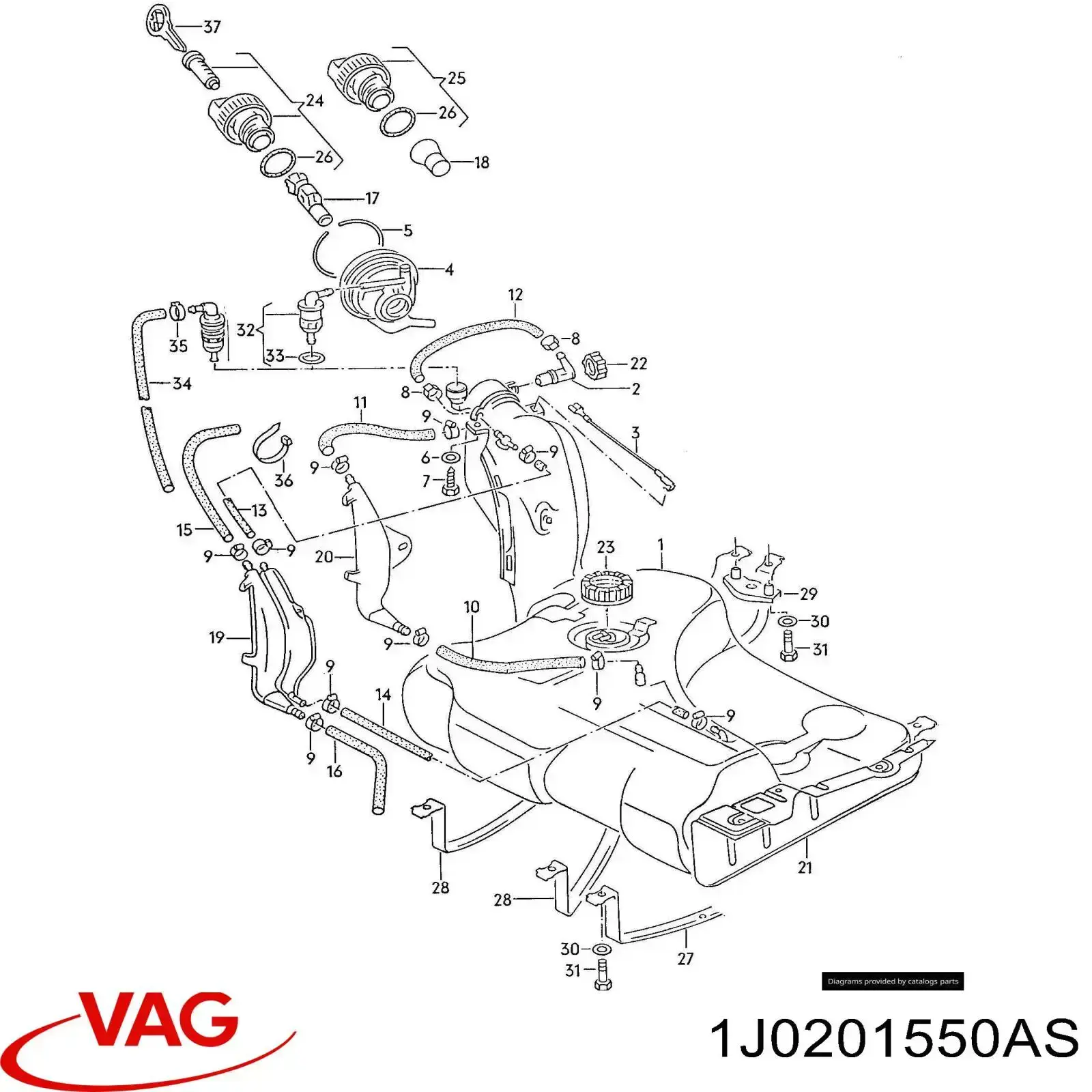 Tapa (tapón) del depósito de combustible Toyota Corolla E12
