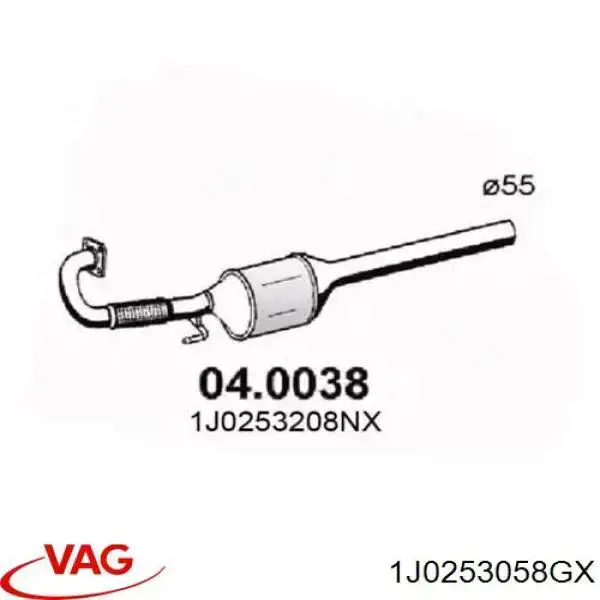 Convertidor catalítico VAG 1J0254505S