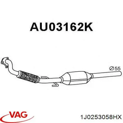 Silenciador, sección delantera VAG 1J0253058HX precio, desde 221,82 EUR