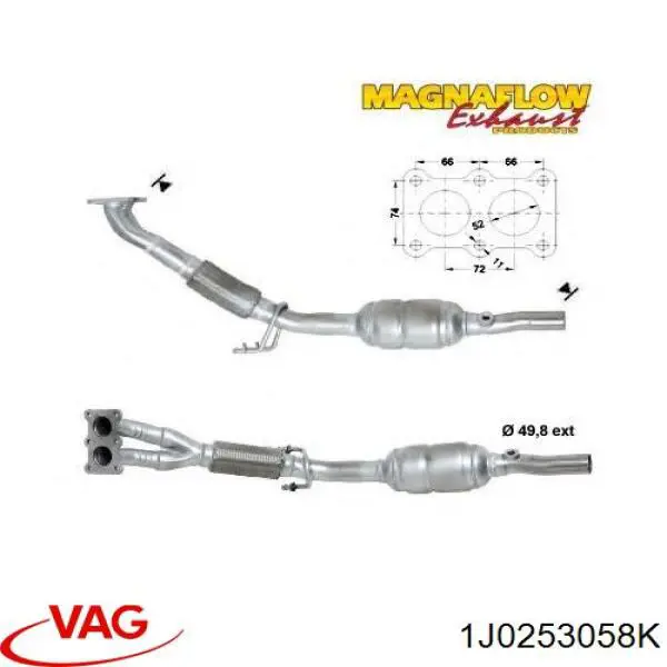 Tubo de escape delantero VAG 1J0253058KXX precio, desde 172,32 EUR