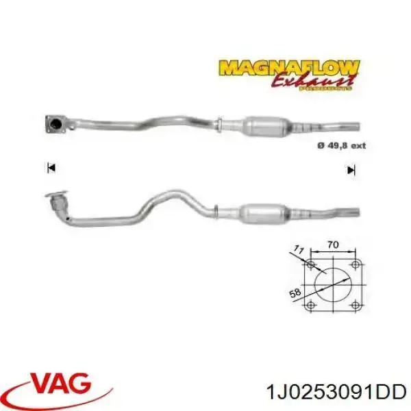Silenciador delantero 1J0253091CC VAG