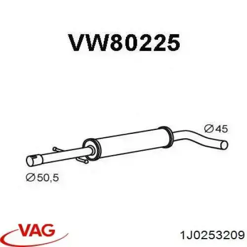 Comprar 1J0253209 VAG Silenciador central