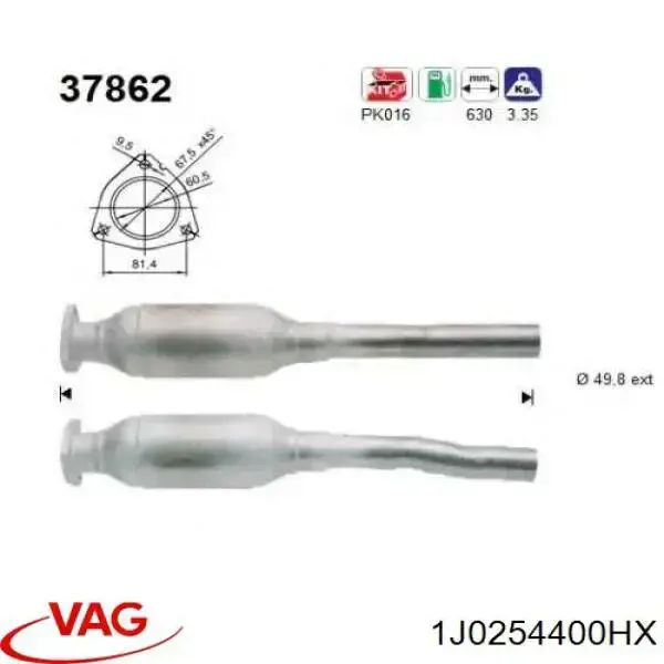 Catalizador VAG 1J0254400HX precio, desde 184,81 EUR