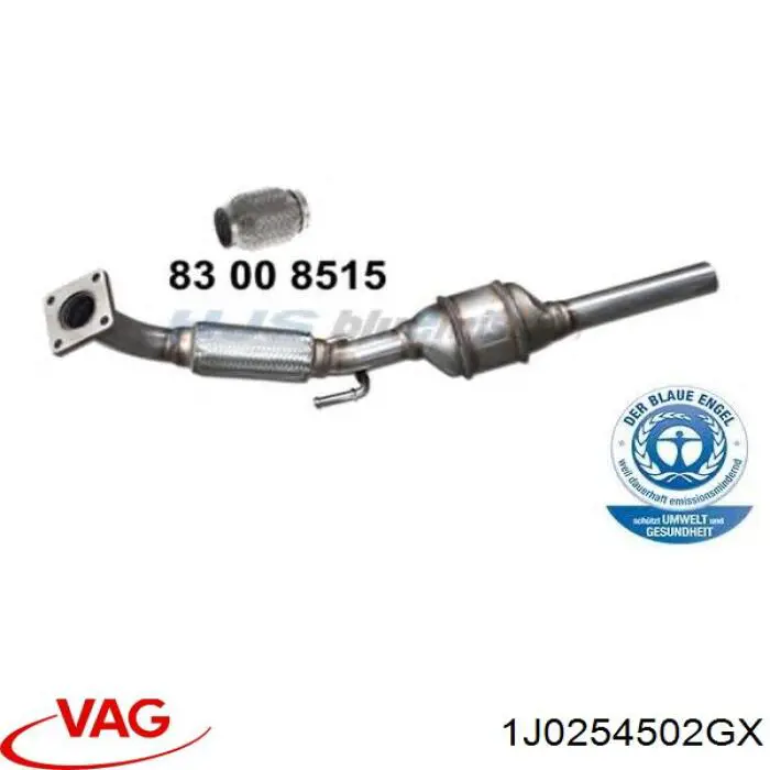 1J0254502GX VAG tubo de admisión del silenciador de escape delantero