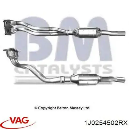 Comprar 1J0254502RX VAG Tubo de admisión del silenciador de escape delantero
