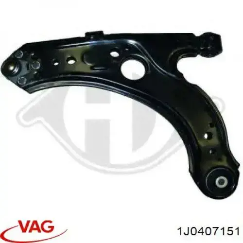 Brazo inferior izquierdo/derecho de suspensión delantera 1J0407151 VAG