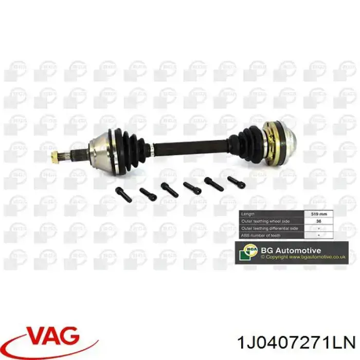 Comprar 1J0407271LN VAG Semieje delantero izquierdo