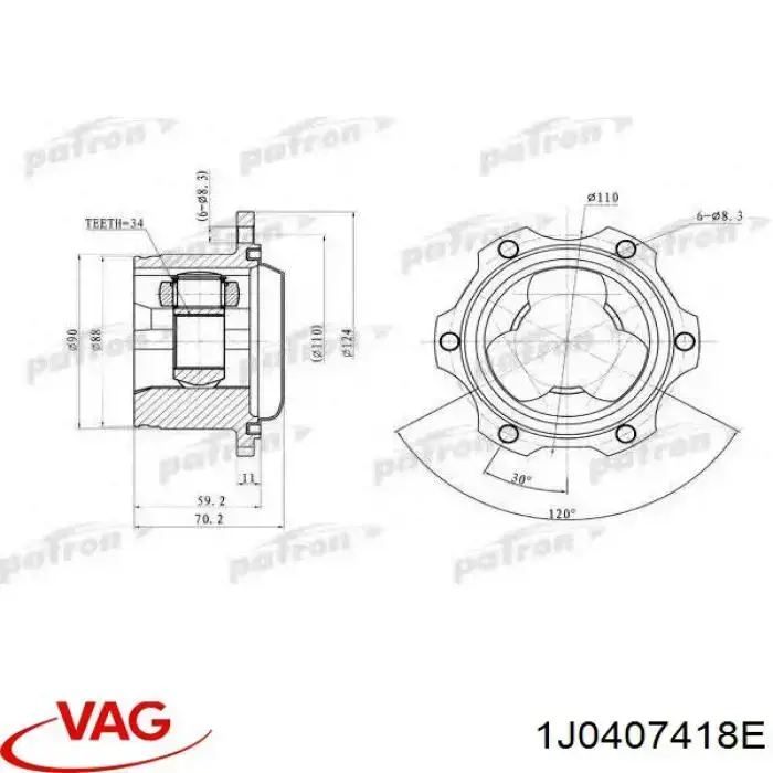 Semieje delantero derecho VAG 1J0407418E precio, desde 244,46 EUR