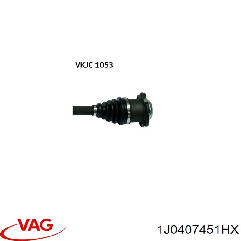 1J0407271EF VAG Semieje delantero izquierdo