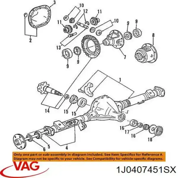 1J0407451SX VAG Semieje delantero izquierdo