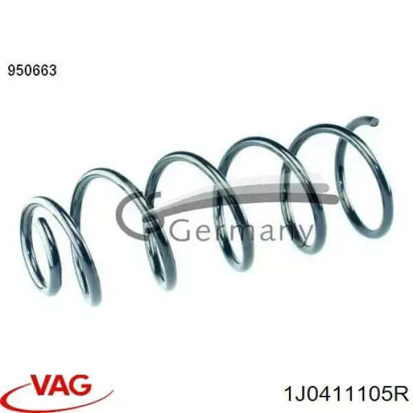 Muelle delantero 1J0411105R VAG