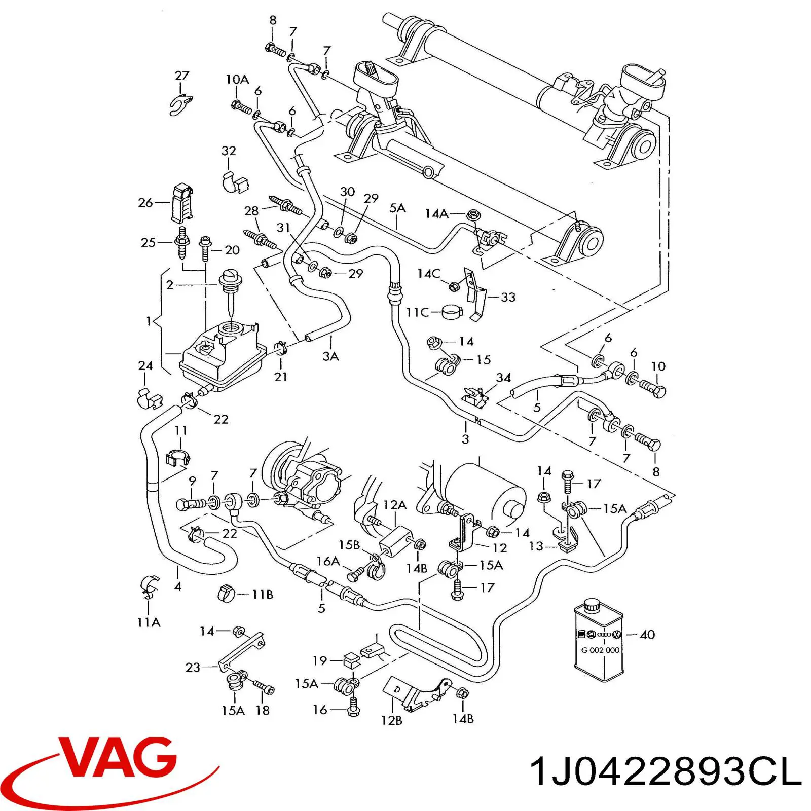 1J0422893CL VAG Manguera hidráulica de alta presión, dirección