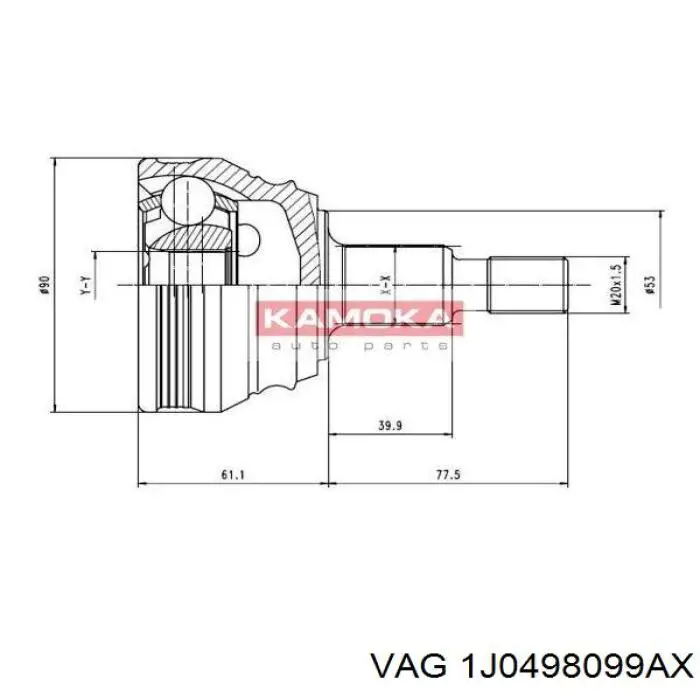 Junta homocinética exterior delantera VAG 1J0498099AX precio, desde 34,06 EUR