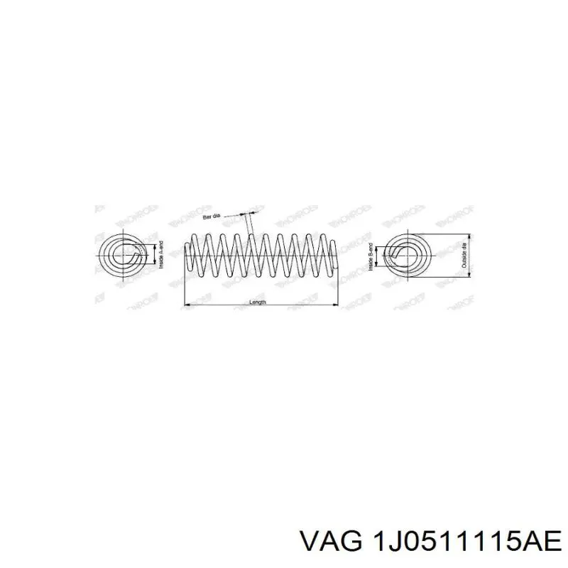 Comprar 1J0511115AE VAG Muelle de eje trasero