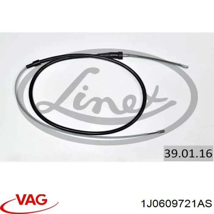 Cable de freno de mano trasero derecho/izquierdo 1J0609721AS VAG