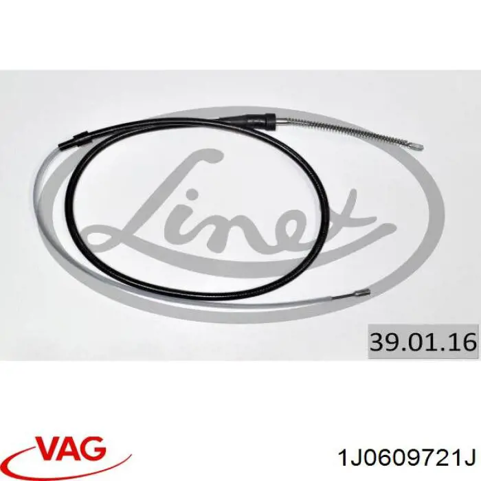 Cable de freno de mano trasero derecho/izquierdo 1J0609721J VAG