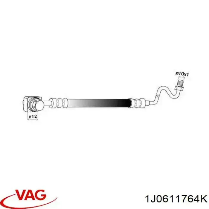 Tubo flexible de frenos trasero derecho  VAG 1J0611764K