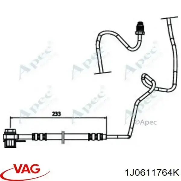 Manguera de freno trasera derecha VAG 1J0611764K precio, desde 22,84 EUR