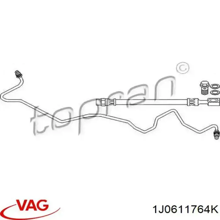 Comprar 1J0611764K VAG Latiguillos de freno trasero derecho