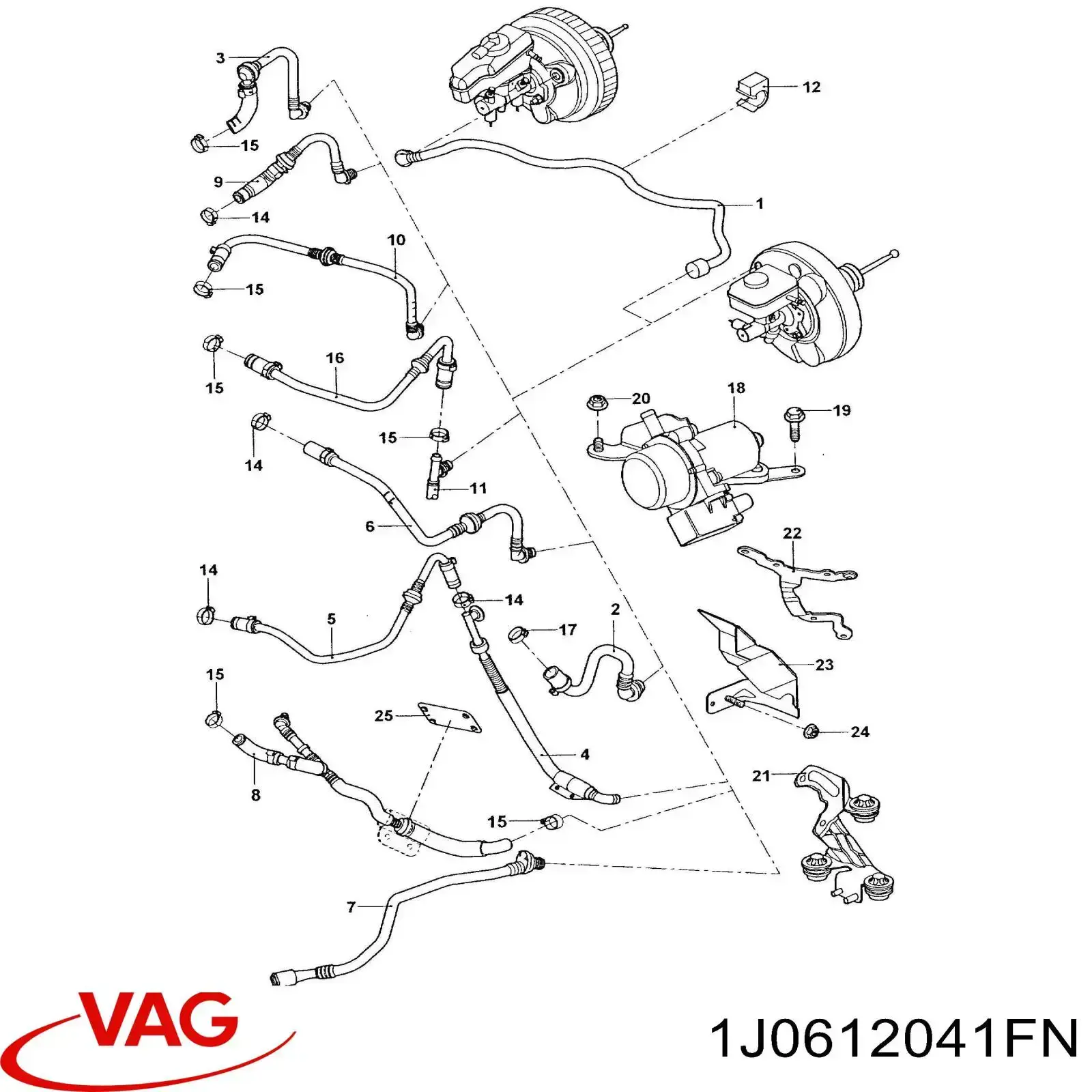Tubo de vacío del servofreno VAG 1J0612041FN precio, desde 29,97 EUR