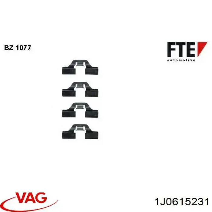Comprar 1J0615231 VAG Juego de resortes de sujeción de pastillas de freno traseras