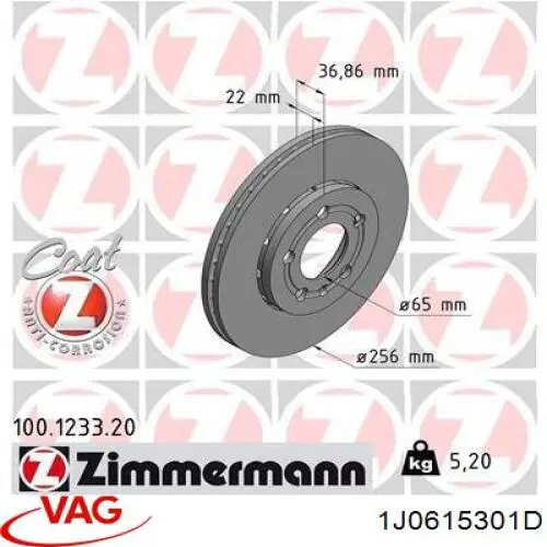 Frenos delanteros VAG 1J0615301D precio, desde 28,16 EUR
