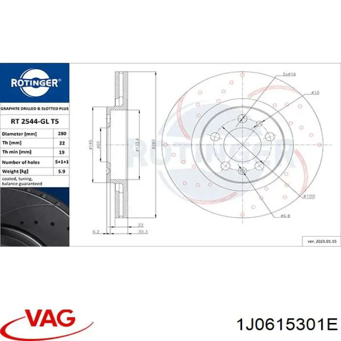 1J0615301E VAG Discos