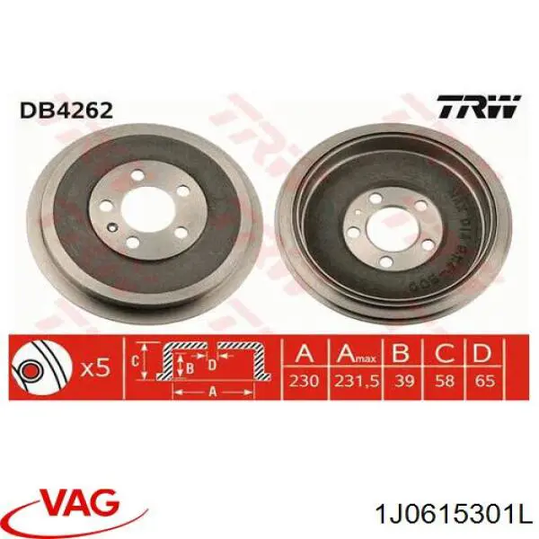 1J0615301L VAG Discos