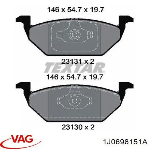 Pastillas de freno delanteras Seat Ibiza 5 KJ1, KJG