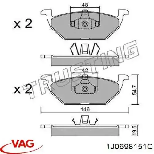 Pastillas de freno delanteras Seat Ibiza 5 KJ1, KJG