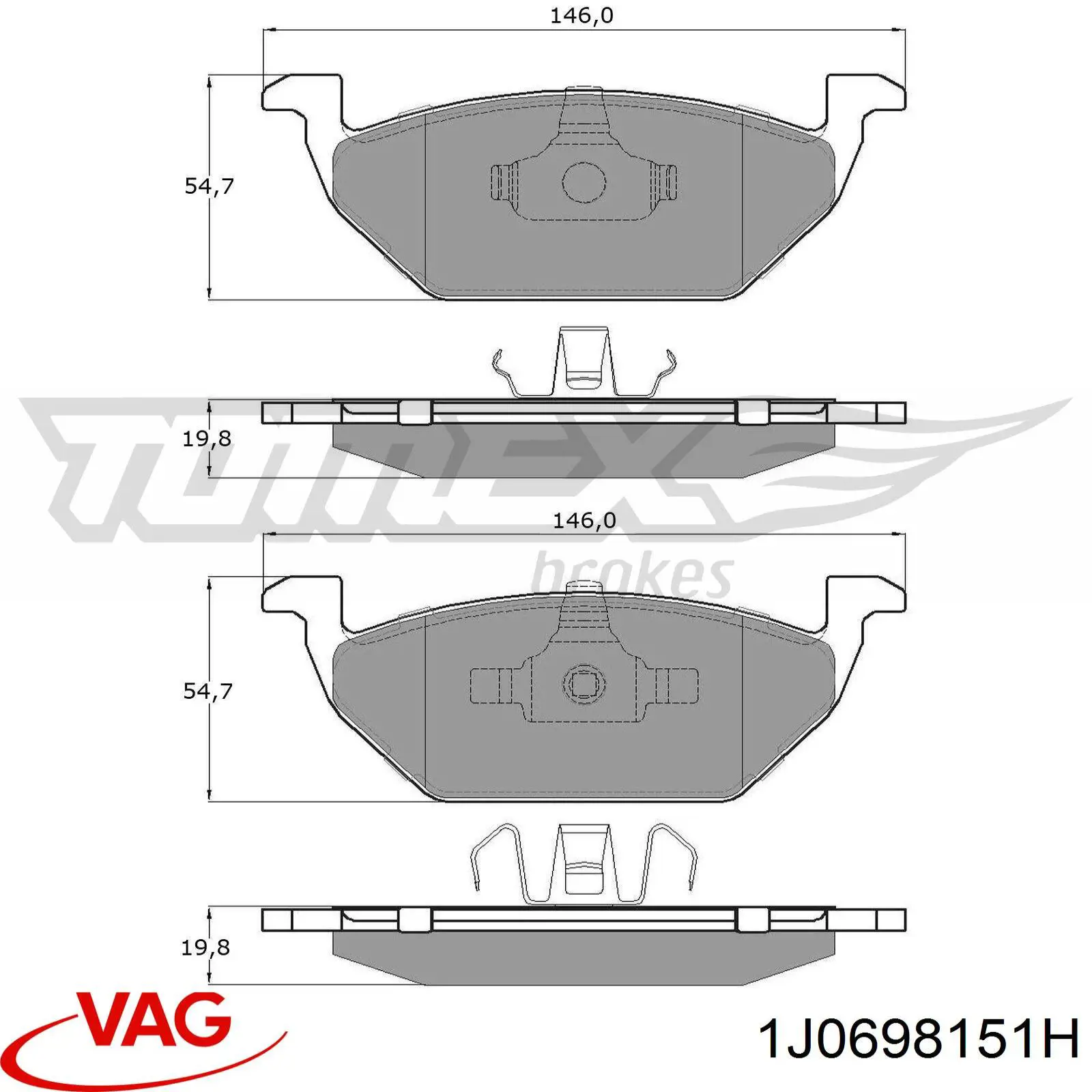 Pastillas de freno delanteras Seat Ibiza 5 KJ1, KJG