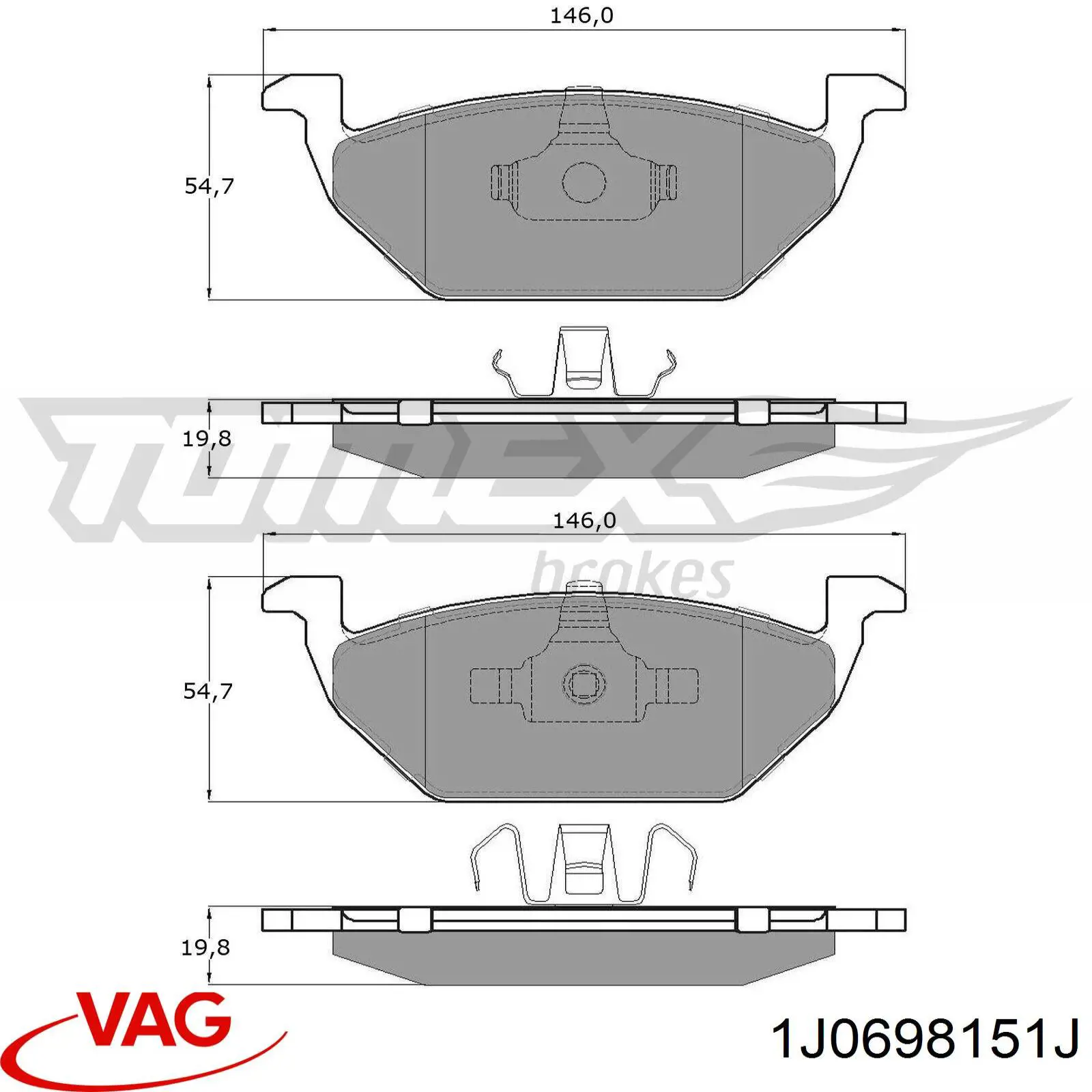 Pastillas de freno delanteras Seat Ibiza 5 KJ1, KJG
