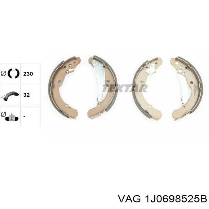 Zapatas de freno de tambor traseras VAG 1J0698525B precio, desde 27,24 EUR